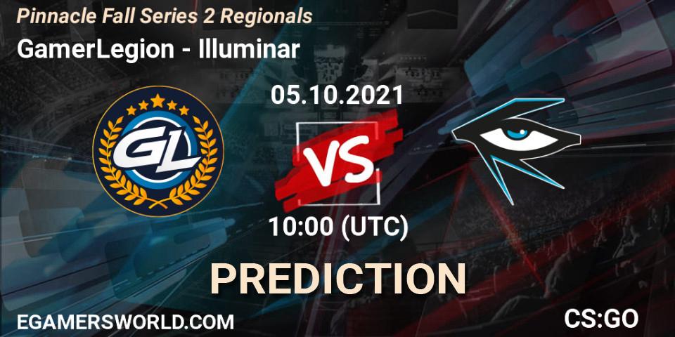 Pronósticos GamerLegion - Illuminar. 05.10.2021 at 10:00. Pinnacle Fall Series 2 Regionals - Counter-Strike (CS2)