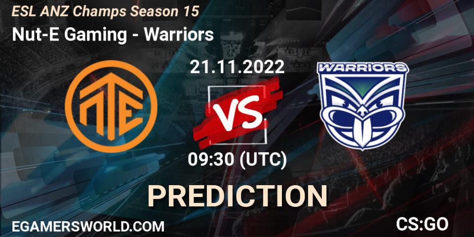 Pronósticos Nut-E Gaming - Warriors. 21.11.22. ESL ANZ Champs Season 15 - CS2 (CS:GO)