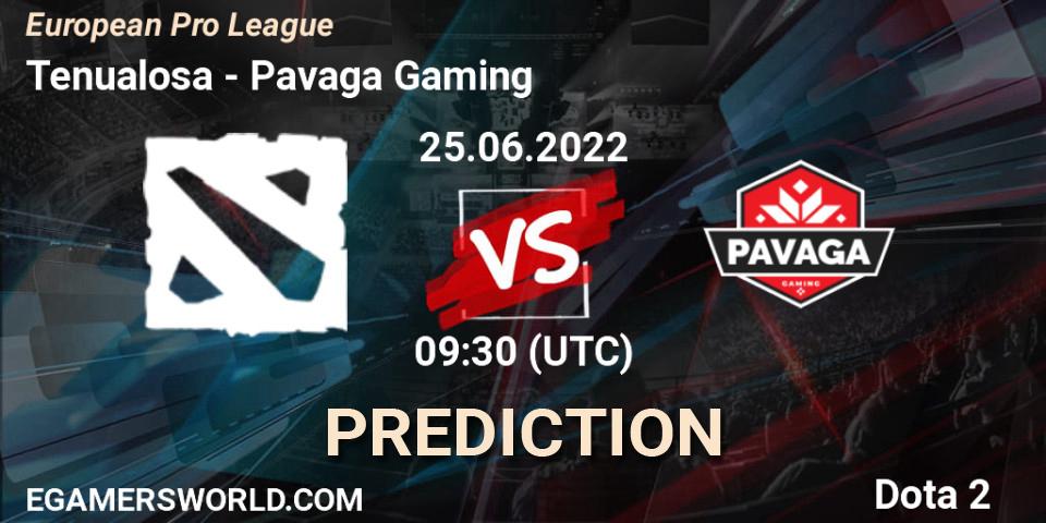 Pronósticos Tenualosa - Pavaga Gaming. 25.06.22. European Pro League - Dota 2