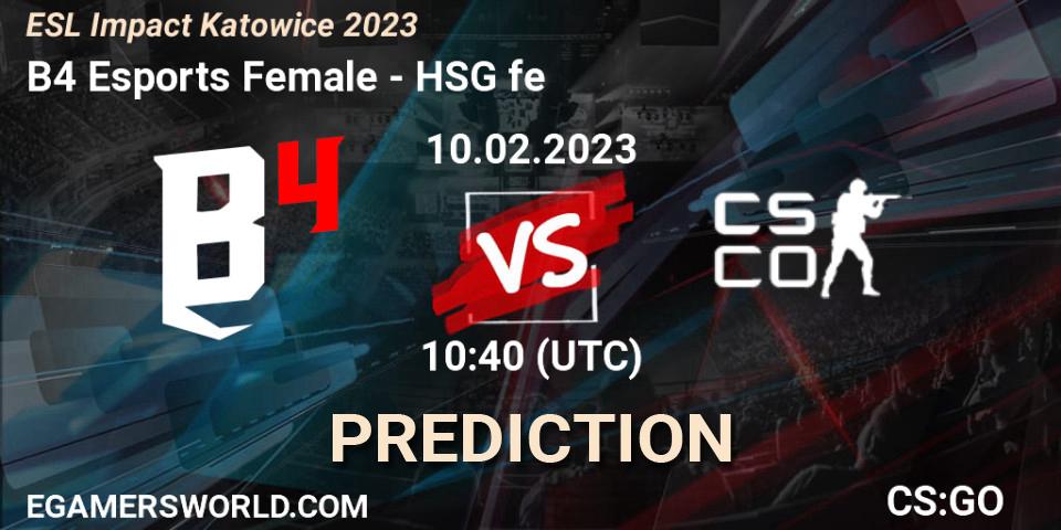 Pronósticos B4 Esports Female - HSG. 10.02.23. ESL Impact Katowice 2023 - CS2 (CS:GO)