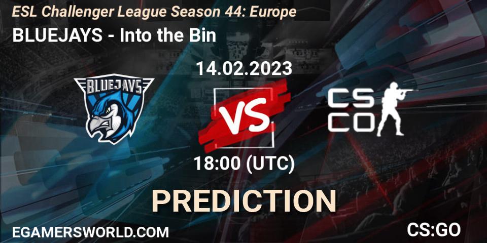 Pronósticos BLUEJAYS - Into the Bin. 20.02.23. ESL Challenger League Season 44: Europe - CS2 (CS:GO)