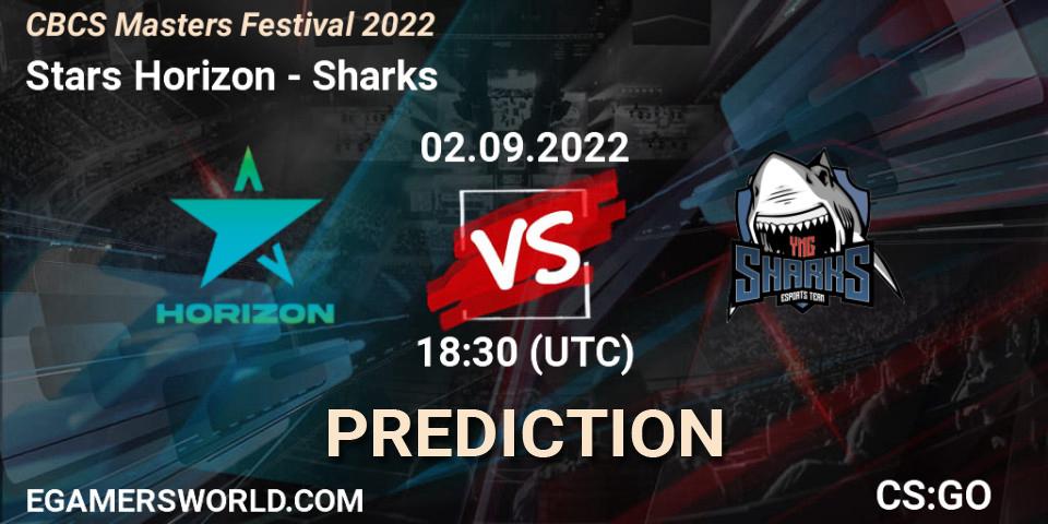 Pronósticos Stars Horizon - Sharks. 02.09.2022 at 18:45. CBCS Masters 2022 - Counter-Strike (CS2)