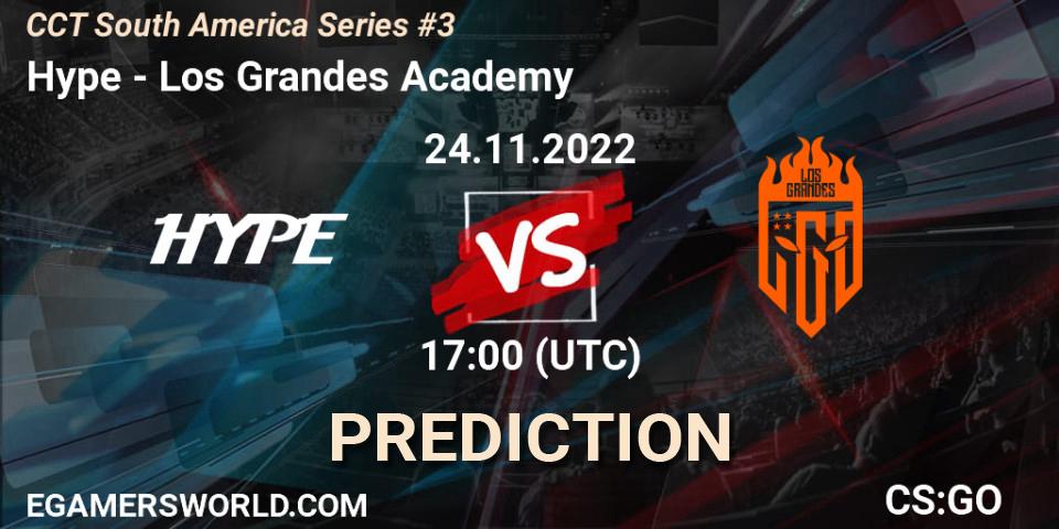 Pronósticos Hype - Los Grandes Academy. 24.11.2022 at 18:20. CCT South America Series #3 - Counter-Strike (CS2)