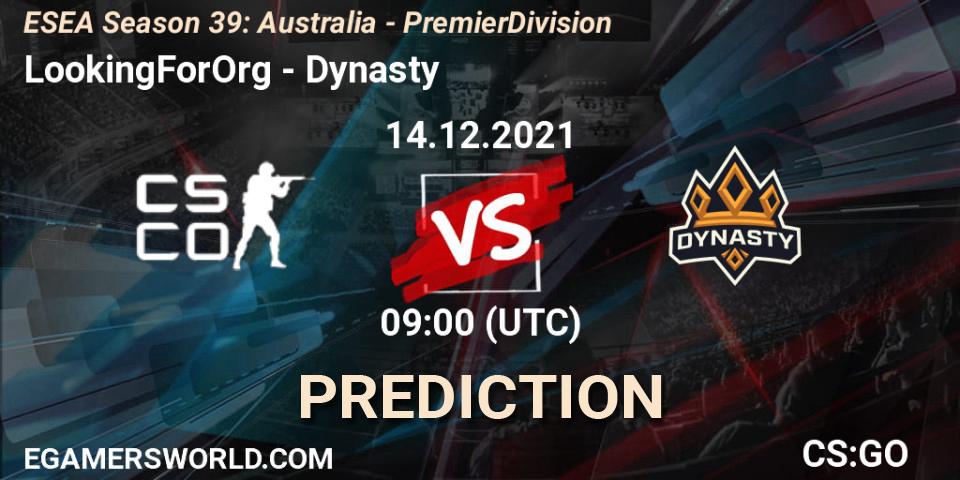 Pronósticos LookingForOrg - Hazard. 15.12.2021 at 09:00. ESEA Season 39: Australia - Premier Division - Counter-Strike (CS2)