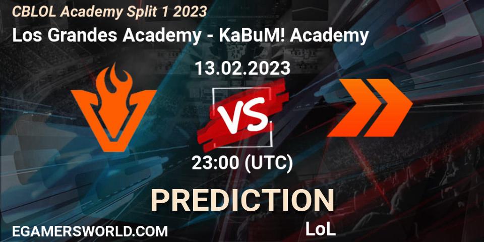 Pronósticos Los Grandes Academy - KaBuM! Academy. 14.02.23. CBLOL Academy Split 1 2023 - LoL