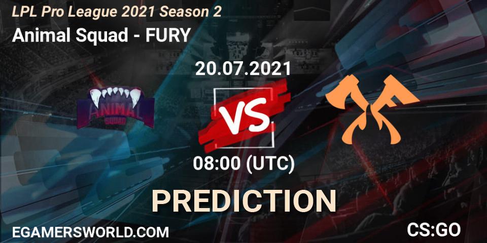 Pronósticos Animal Squad - FURY. 20.07.21. LPL Pro League 2021 Season 2 - CS2 (CS:GO)