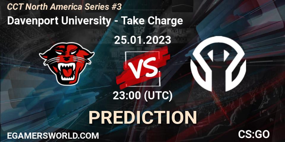 Pronósticos Davenport University - Take Charge. 25.01.2023 at 23:00. CCT North America Series #3 - Counter-Strike (CS2)