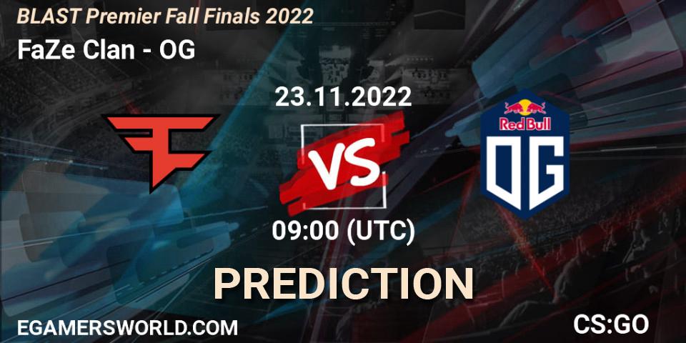 Pronósticos FaZe Clan - OG. 23.11.2022 at 09:00. BLAST Premier Fall Finals 2022 - Counter-Strike (CS2)