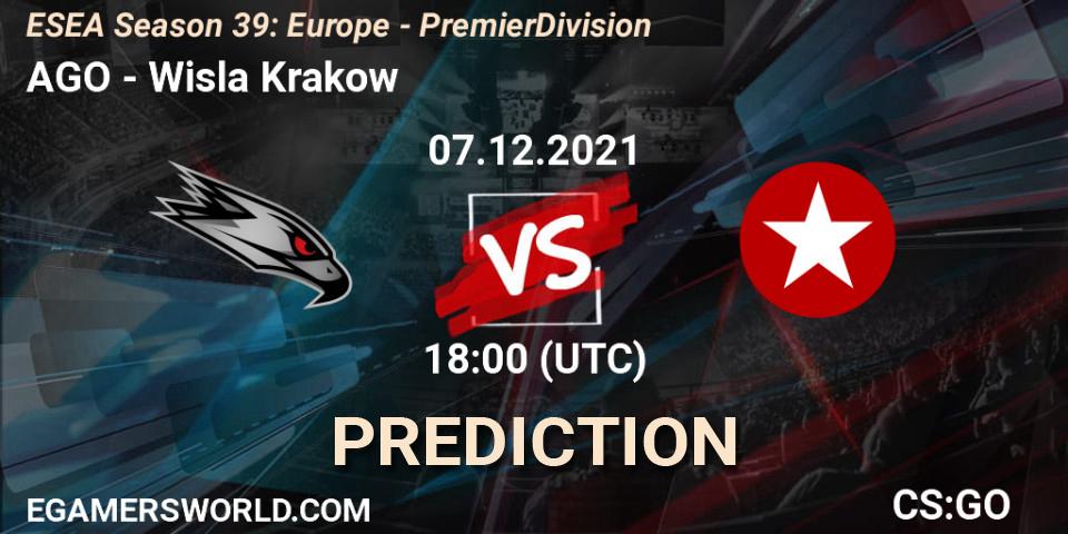 Pronósticos AGO - Wisla Krakow. 07.12.21. ESEA Season 39: Europe - Premier Division - CS2 (CS:GO)