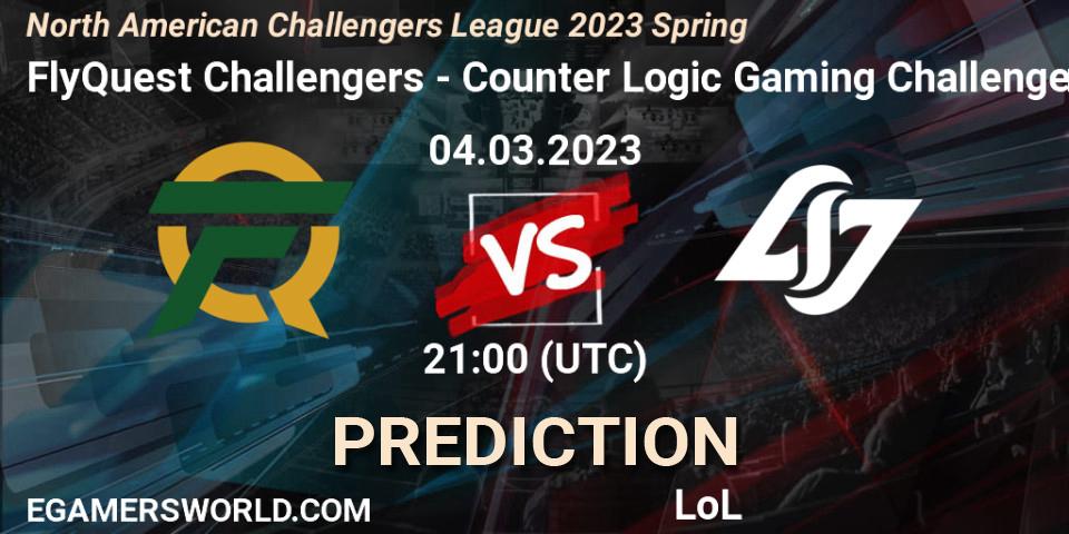 Pronósticos FlyQuest Challengers - Counter Logic Gaming Challengers. 04.03.23. NACL 2023 Spring - Group Stage - LoL