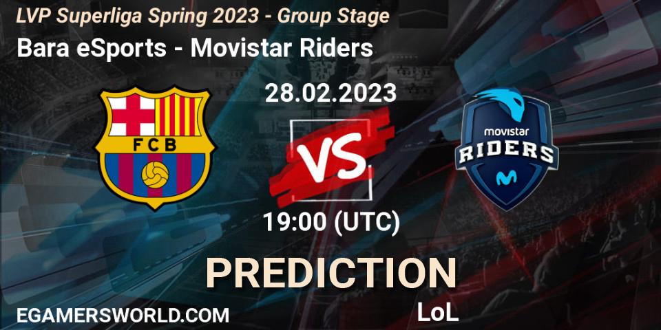 Pronósticos Barça eSports - Movistar Riders. 28.02.2023 at 19:00. LVP Superliga Spring 2023 - Group Stage - LoL