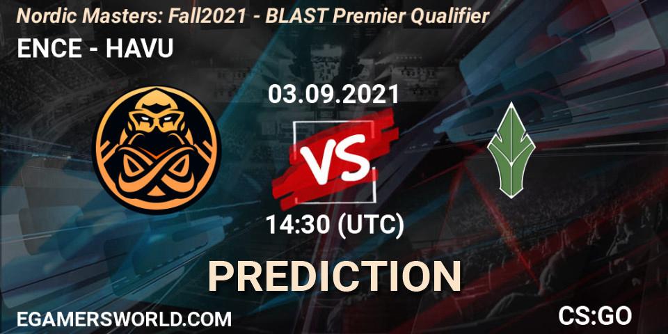 Pronósticos ENCE - HAVU. 03.09.2021 at 14:30. Nordic Masters: Fall 2021 - BLAST Premier Qualifier - Counter-Strike (CS2)