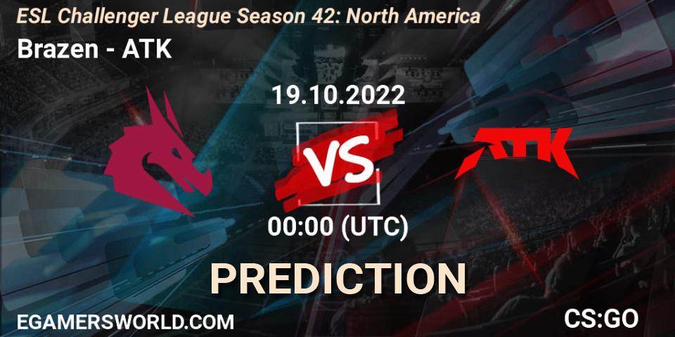 Pronósticos Brazen - ATK. 19.10.22. ESL Challenger League Season 42: North America - CS2 (CS:GO)