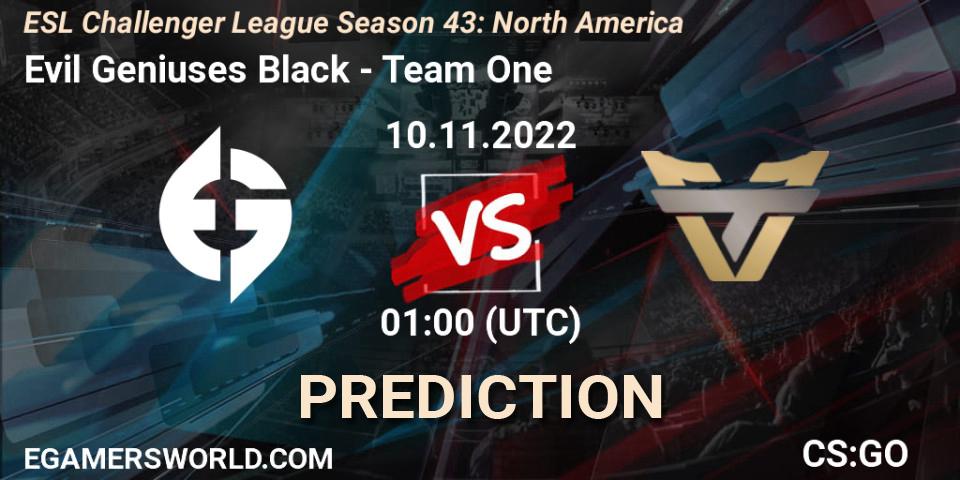 Pronósticos Evil Geniuses Black - Team One. 07.12.22. ESL Challenger League Season 43: North America - CS2 (CS:GO)