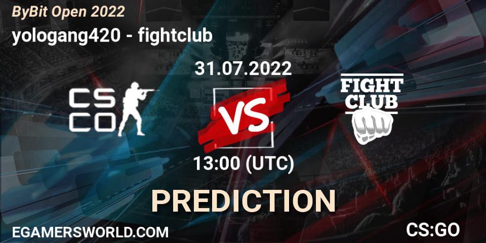 Pronósticos yologang420 - fightclub. 31.07.22. Esportal Bybit Open 2022 - CS2 (CS:GO)