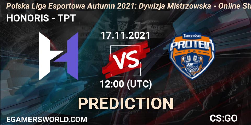 Pronósticos HONORIS - TPT. 17.11.21. Polska Liga Esportowa Autumn 2021: Dywizja Mistrzowska - Online Stage - CS2 (CS:GO)
