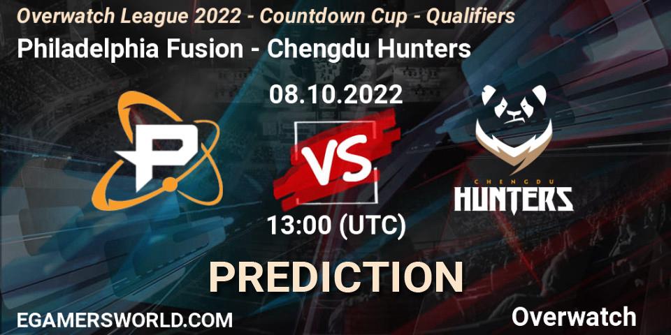 Pronósticos Philadelphia Fusion - Chengdu Hunters. 08.10.22. Overwatch League 2022 - Countdown Cup - Qualifiers - Overwatch