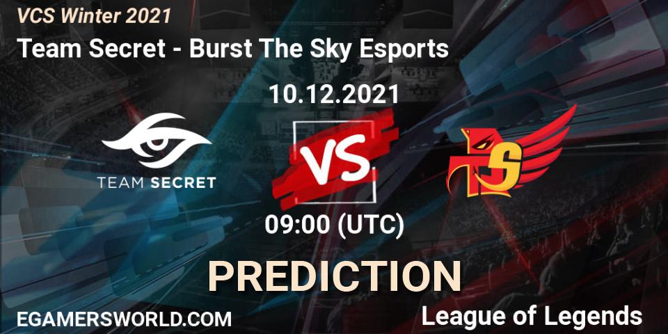 Pronósticos Team Secret - Burst The Sky Esports. 10.12.2021 at 09:00. VCS Winter 2021 - LoL