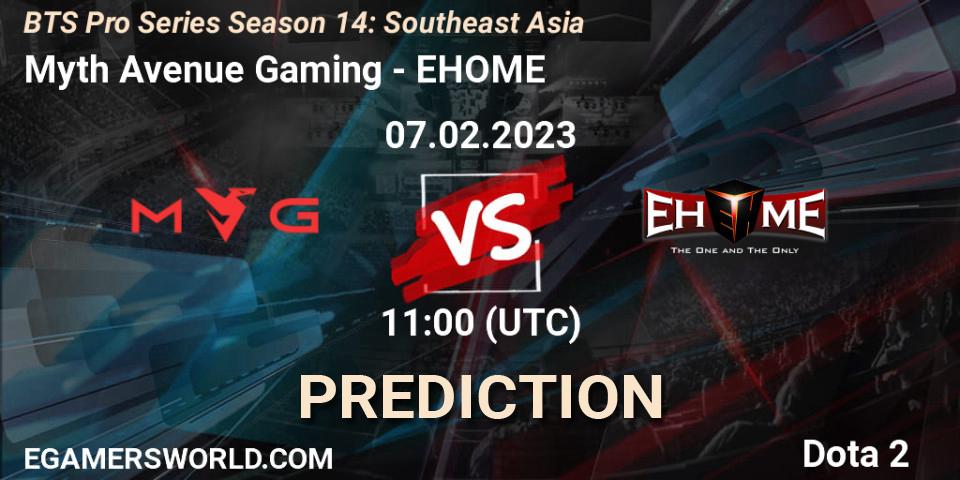 Pronósticos Myth Avenue Gaming - EHOME. 07.02.23. BTS Pro Series Season 14: Southeast Asia - Dota 2