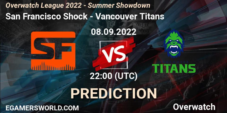 Pronósticos San Francisco Shock - Vancouver Titans. 08.09.22. Overwatch League 2022 - Summer Showdown - Overwatch