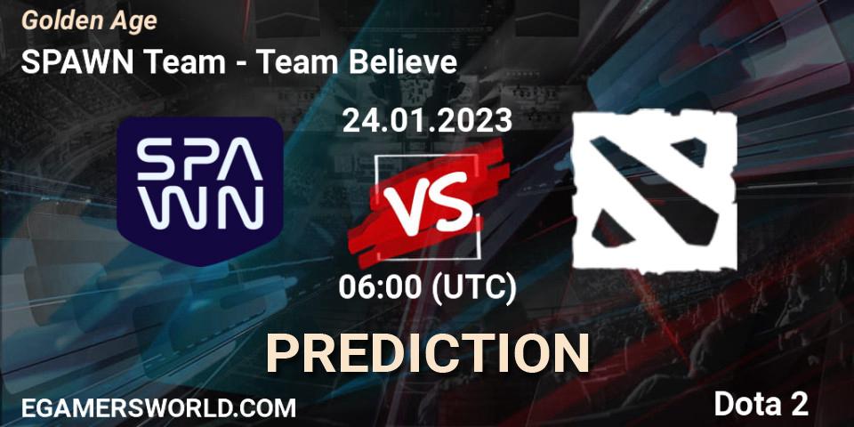 Pronósticos SPAWN Team - Team Believe. 24.01.2023 at 05:59. Golden Age - Dota 2