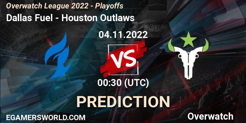 Pronósticos Dallas Fuel - Houston Outlaws. 04.11.2022 at 01:30. Overwatch League 2022 - Playoffs - Overwatch