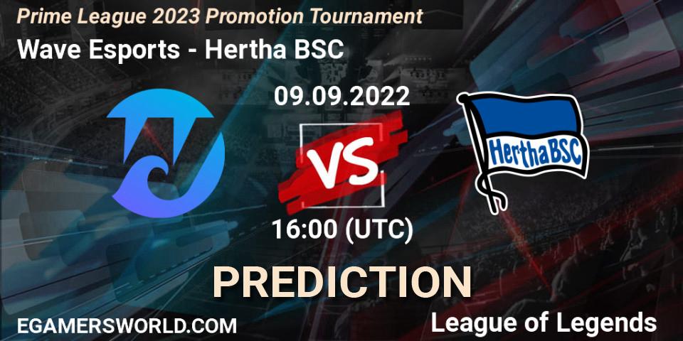 Pronósticos Wave Esports - Hertha BSC. 13.09.2022 at 16:00. Prime League 2023 Promotion Tournament - LoL