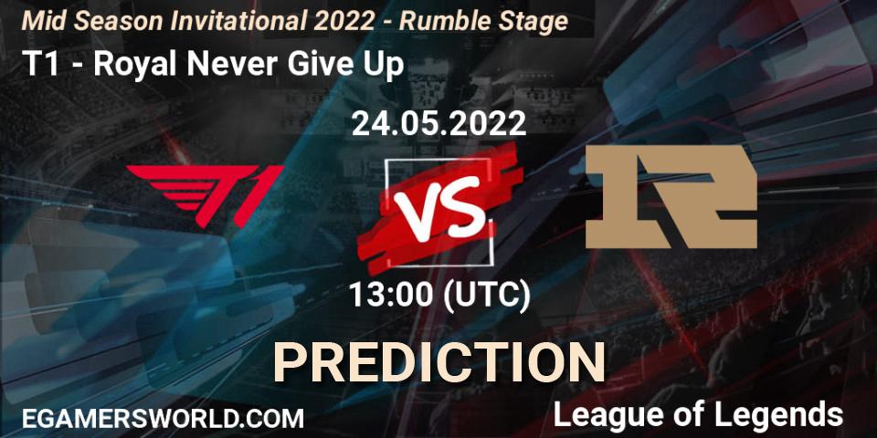 Pronósticos T1 - Royal Never Give Up. 24.05.22. Mid Season Invitational 2022 - Rumble Stage - LoL