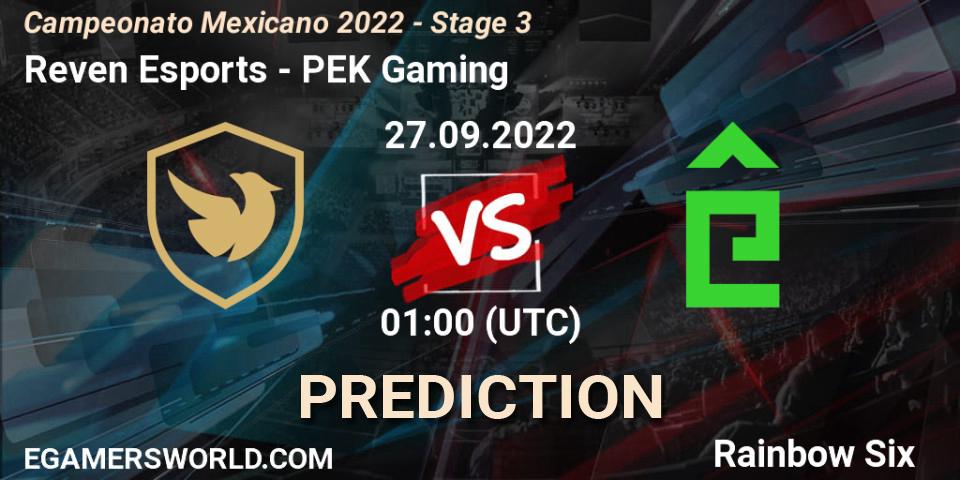 Pronósticos Reven Esports - PÊEK Gaming. 27.09.2022 at 01:00. Campeonato Mexicano 2022 - Stage 3 - Rainbow Six