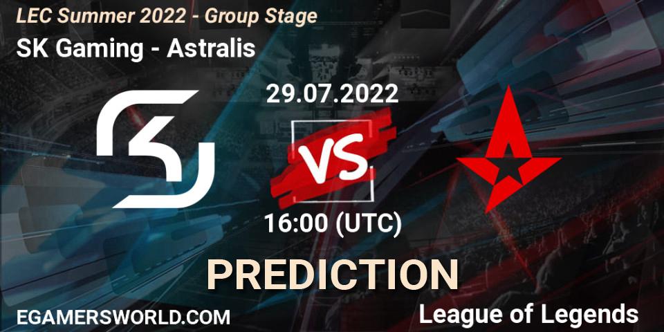 Pronósticos SK Gaming - Astralis. 29.07.2022 at 16:00. LEC Summer 2022 - Group Stage - LoL
