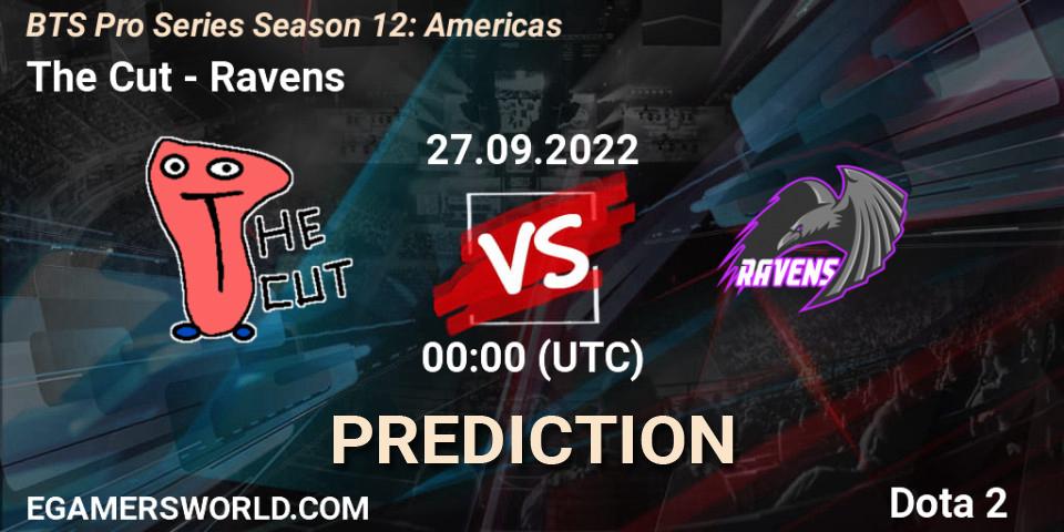 Pronósticos The Cut - Ravens. 27.09.2022 at 00:20. BTS Pro Series Season 12: Americas - Dota 2