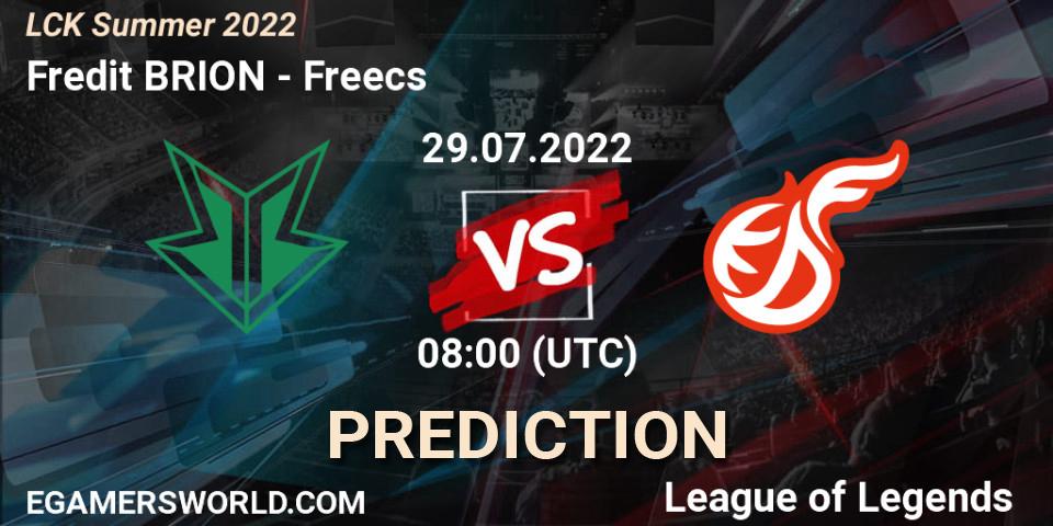 Pronósticos Fredit BRION - Freecs. 29.07.22. LCK Summer 2022 - LoL