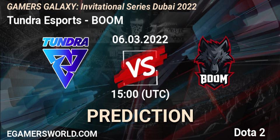 Pronósticos Tundra Esports - BOOM. 06.03.2022 at 15:15. GAMERS GALAXY: Invitational Series Dubai 2022 - Dota 2