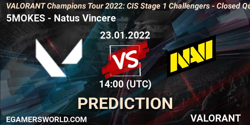 Pronósticos 5MOKES - Natus Vincere. 23.01.2022 at 14:00. VCT 2022: CIS Stage 1 Challengers - Closed Qualifier 2 - VALORANT
