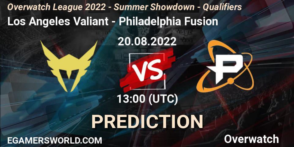Pronósticos Los Angeles Valiant - Philadelphia Fusion. 20.08.22. Overwatch League 2022 - Summer Showdown - Qualifiers - Overwatch