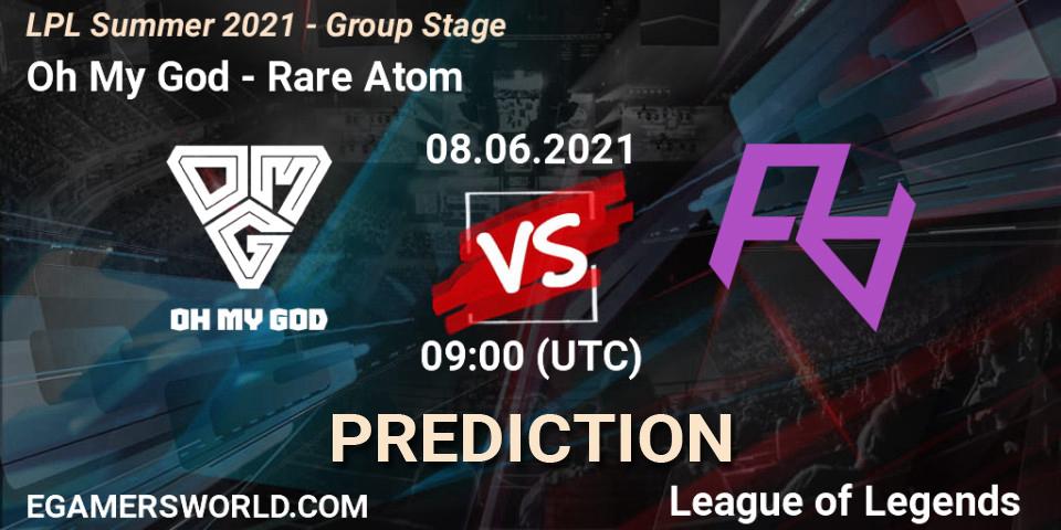 Pronósticos Oh My God - Rare Atom. 08.06.21. LPL Summer 2021 - Group Stage - LoL