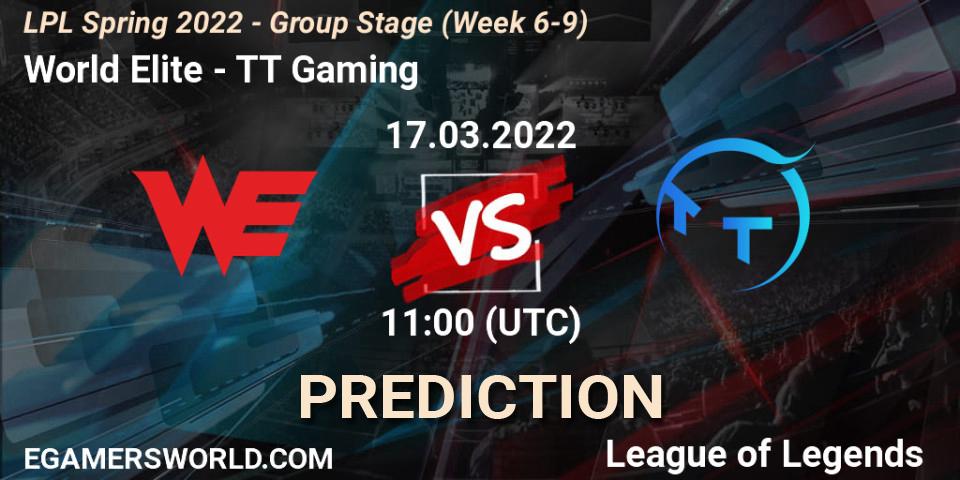 Pronósticos World Elite - TT Gaming. 17.03.22. LPL Spring 2022 - Group Stage (Week 6-9) - LoL