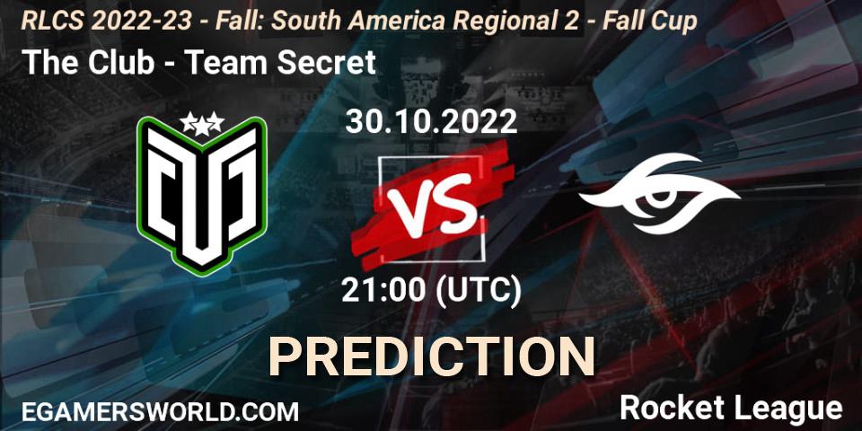 Pronósticos The Club - Team Secret. 30.10.2022 at 21:00. RLCS 2022-23 - Fall: South America Regional 2 - Fall Cup - Rocket League