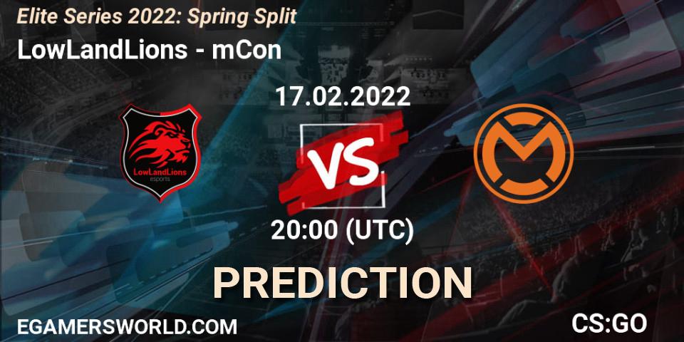 Pronósticos LowLandLions - mCon. 17.02.22. Elite Series 2022: Spring Split - CS2 (CS:GO)