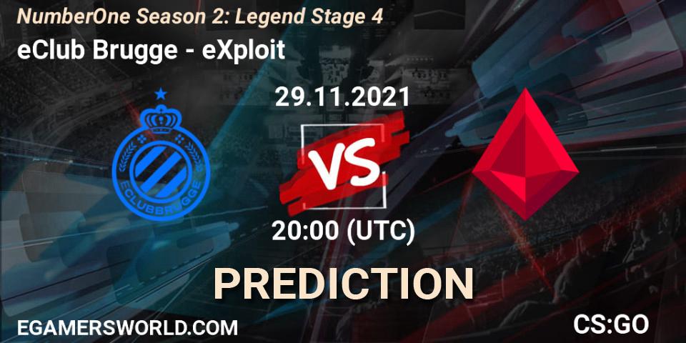 Pronósticos eClub Brugge - eXploit. 29.11.2021 at 20:30. NumberOne Season 2: Legend Stage 4 - Counter-Strike (CS2)