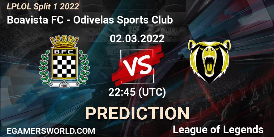 Pronósticos Boavista FC - Odivelas Sports Club. 02.03.2022 at 22:45. LPLOL Split 1 2022 - LoL