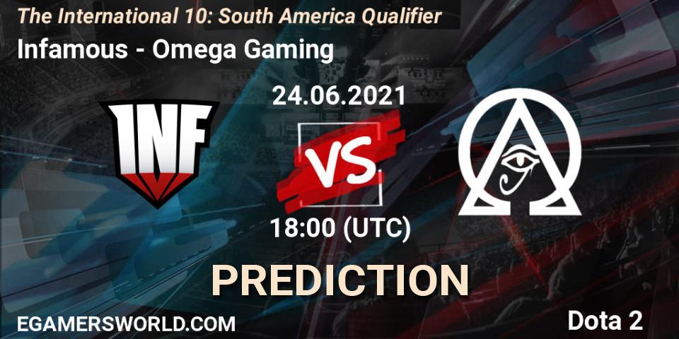 Pronósticos Infamous - Omega Gaming. 24.06.21. The International 10: South America Qualifier - Dota 2
