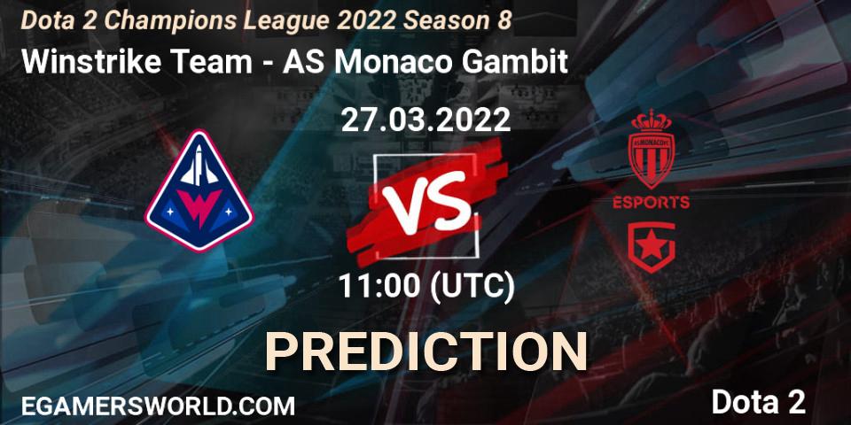 Pronósticos Winstrike Team - AS Monaco Gambit. 27.03.22. Dota 2 Champions League 2022 Season 8 - Dota 2