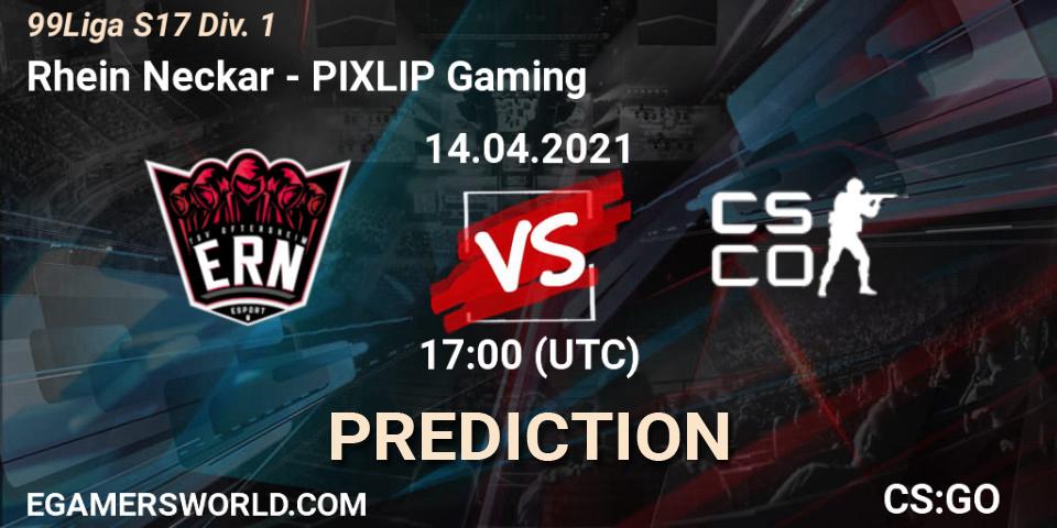 Pronósticos Rhein Neckar - PIXLIP Gaming. 26.05.2021 at 17:00. 99Liga S17 Div. 1 - Counter-Strike (CS2)