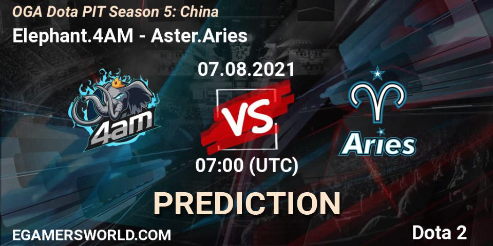 Pronósticos Elephant.4AM - Aster.Aries. 07.08.2021 at 07:04. OGA Dota PIT Season 5: China - Dota 2