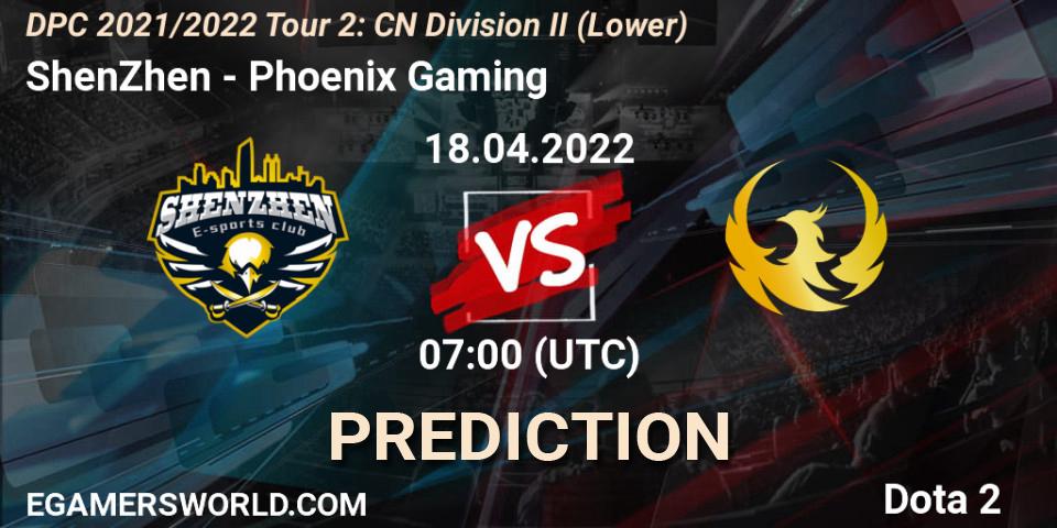 Pronósticos ShenZhen - Phoenix Gaming. 18.04.22. DPC 2021/2022 Tour 2: CN Division II (Lower) - Dota 2