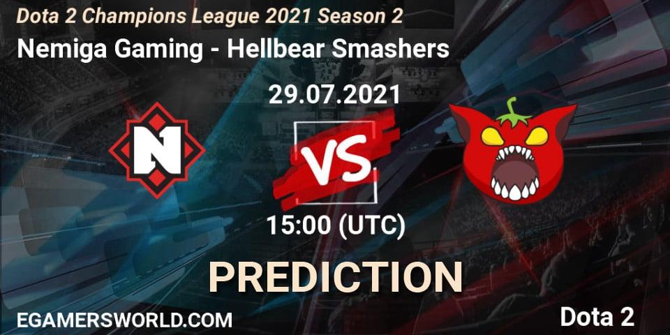 Pronósticos Nemiga Gaming - Hellbear Smashers. 29.07.2021 at 15:01. Dota 2 Champions League 2021 Season 2 - Dota 2