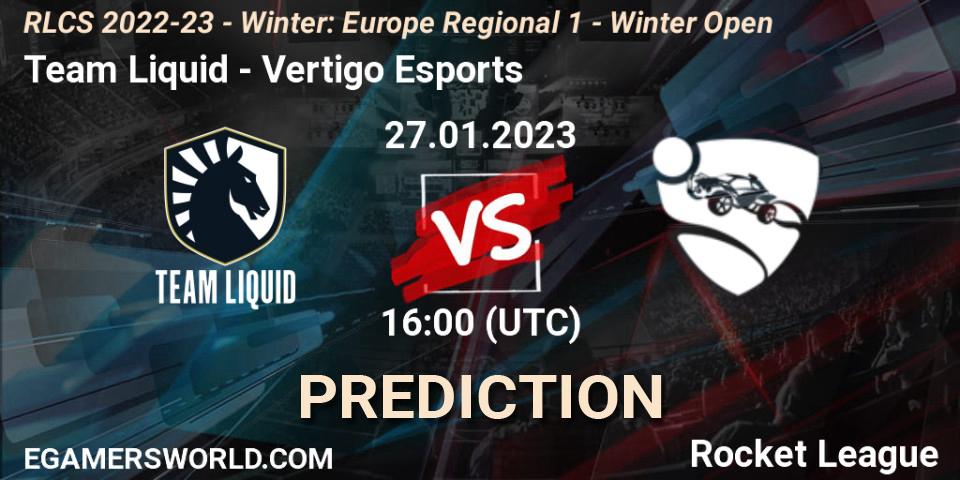 Pronósticos Team Liquid - Vertigo Esports. 27.01.2023 at 16:00. RLCS 2022-23 - Winter: Europe Regional 1 - Winter Open - Rocket League