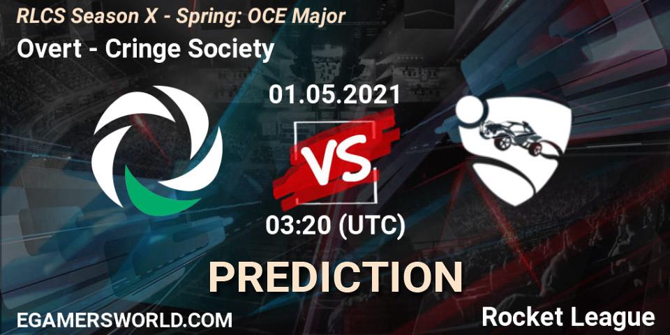 Pronósticos Overt - Cringe Society. 01.05.2021 at 03:10. RLCS Season X - Spring: OCE Major - Rocket League