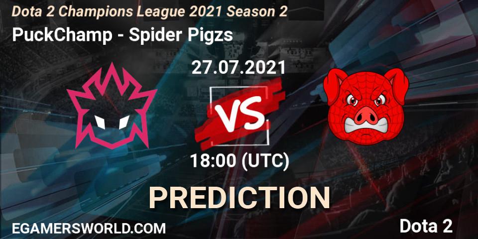 Pronósticos PuckChamp - Spider Pigzs. 27.07.2021 at 18:00. Dota 2 Champions League 2021 Season 2 - Dota 2
